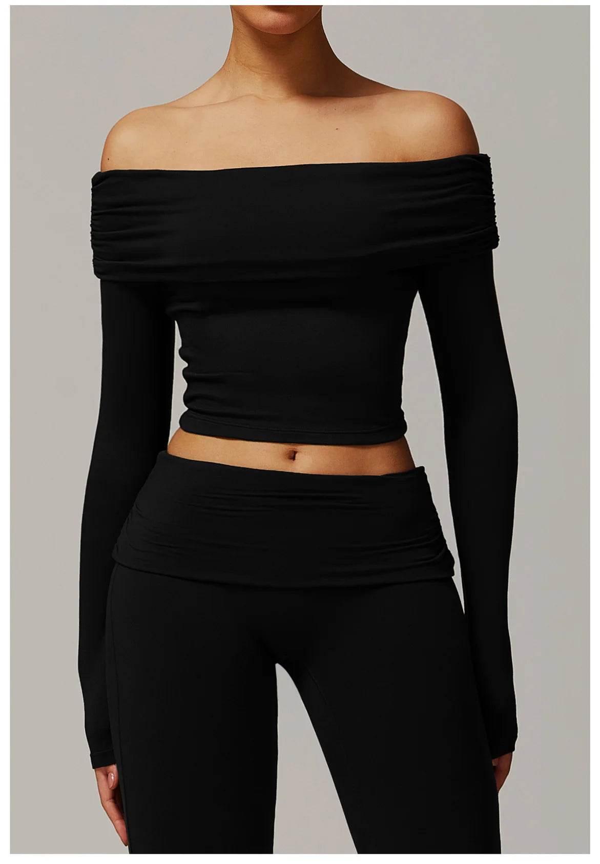 Sexy Yoga Long Sleeve Slim Fit Fitness Yoga Shirts Crop Top Women's Quick-drying Sport Tops Running Workout Women Gym Clothing - Empire P.E