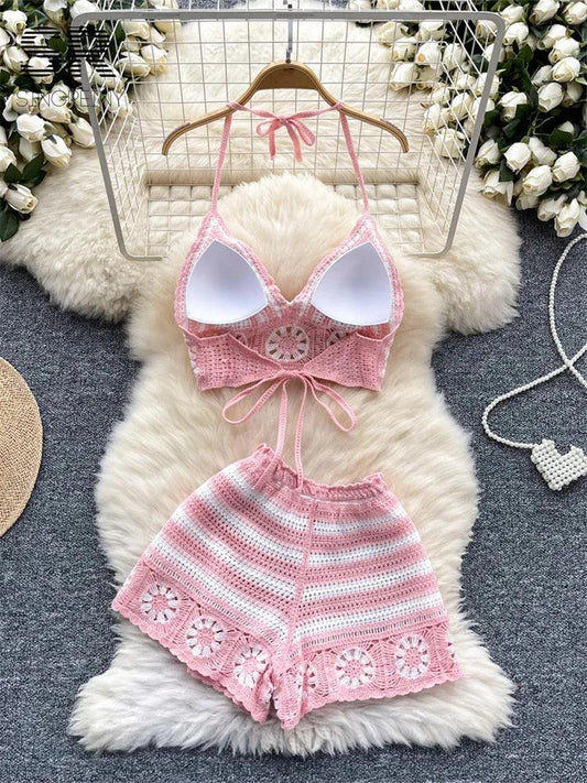 Beach Vacation Knit 2pcs Suits