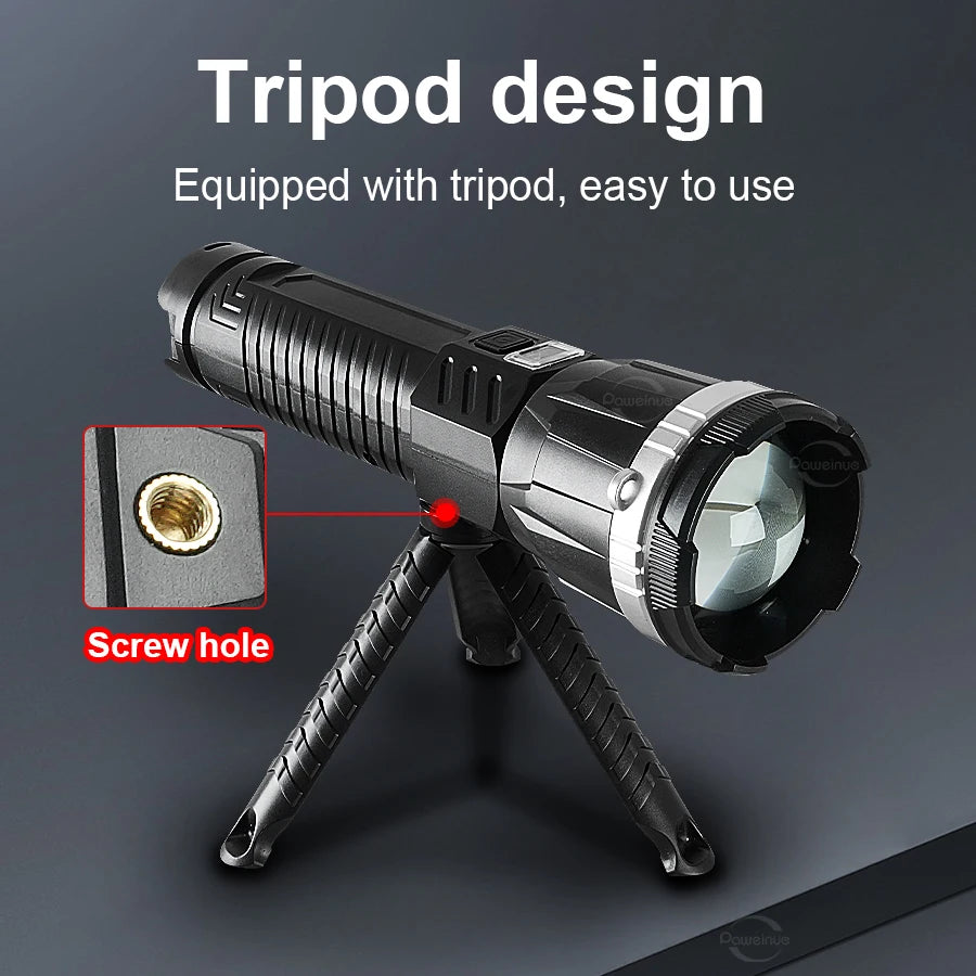 Super Powerful Flashlight Built-in 3*18650 High Power Torch
