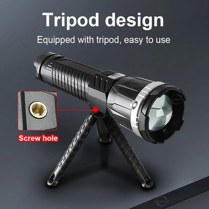 Super Powerful Flashlight Built-in 3*18650 High Power Torch