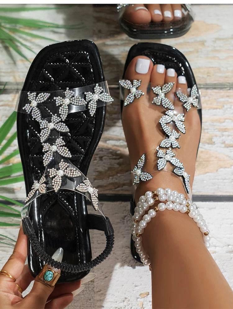 Women's Sandals Bohemia Style Sandals Summer 2025 New Flat Sandalias Mujer Beach PVC Sandals Summer Shoes Woman Elegant Footwear - Empire P.E