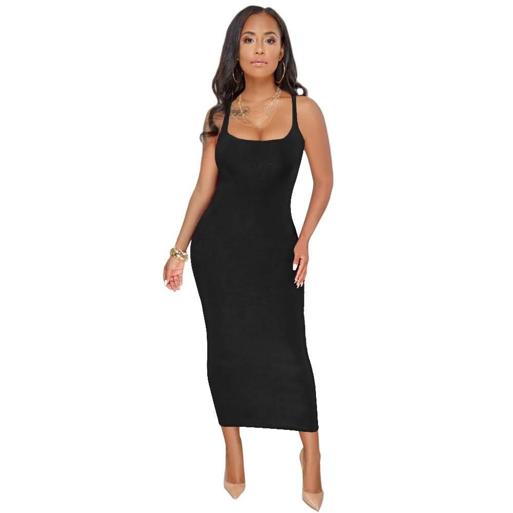 Summer Casual Sexy Square Neck Sleeveless Women's Dress - Empire P.E