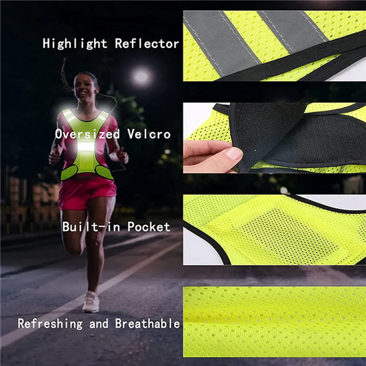 Reflector Vest - High Visibility Bicycle Vest With Adjustable Fastener