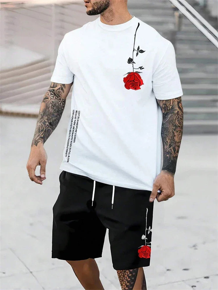 Summer Men Short Sleeved Drawstring Shorts Tracksuit - Empire P.E