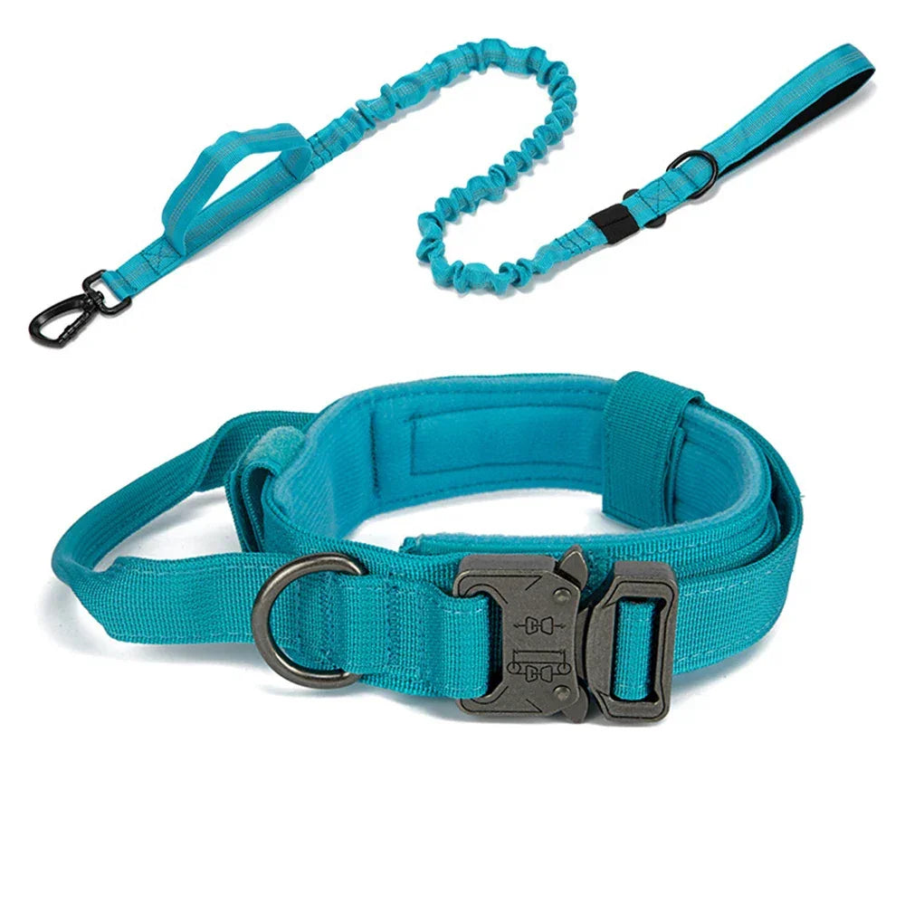 Pet Dog Collar Leash Set Nylon Material Durable Dog Collar Reflective Leash Pet Tactical Training Dog Collar Large Dog Leash Set - Empire P.E