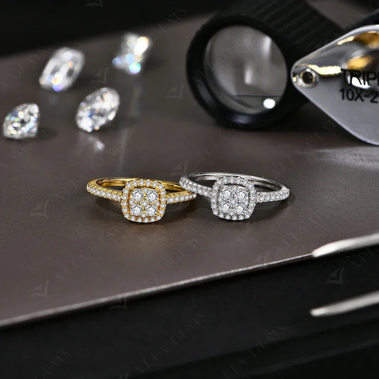 Clover Moissanite Rings for Women D VVS1 Lab Diamond S925 Silver - Empire P.E