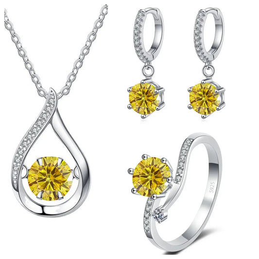Real 925 Silver Moissanite Jewelry Set - Empire P.E