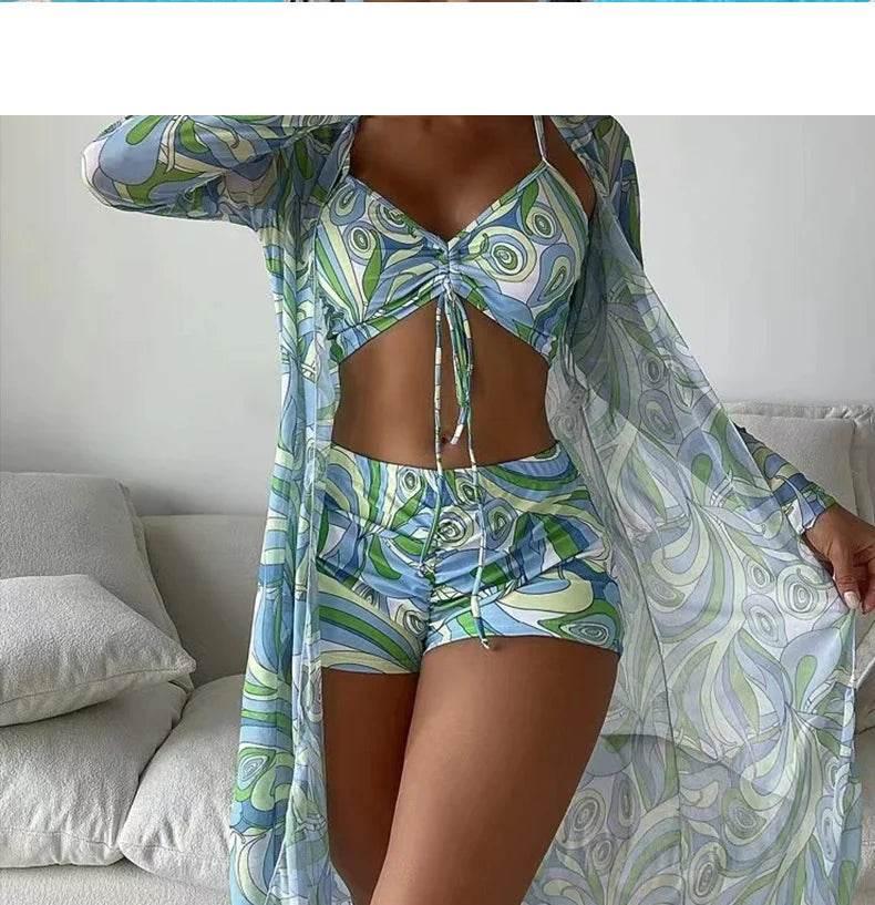 Summer Print Swimsuits Tankini Sets Female Swimwear Sports Beach Wear Two-Piece Bathing Suit Girls Pool Women Swimming Suit 2025 - Empire P.E