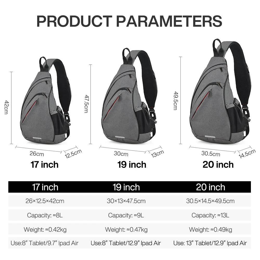 Mixi Men One Shoulder Backpack Women Sling Bag Crossbody USB Boys Cycling Sports Travel Versatile Fashion Bag Student School - Empire P.E