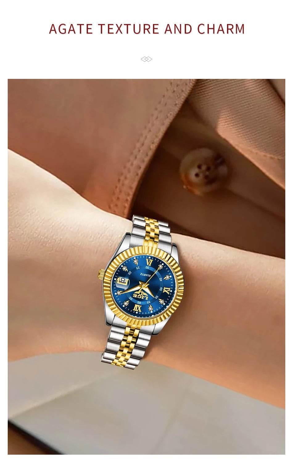 LIGE Top Luxury Watches For Women Vintage Fashion Ladies Watch Waterproof Date Stainless Quartz Wristwatches Reloj Mujer 2025 - Empire P.E