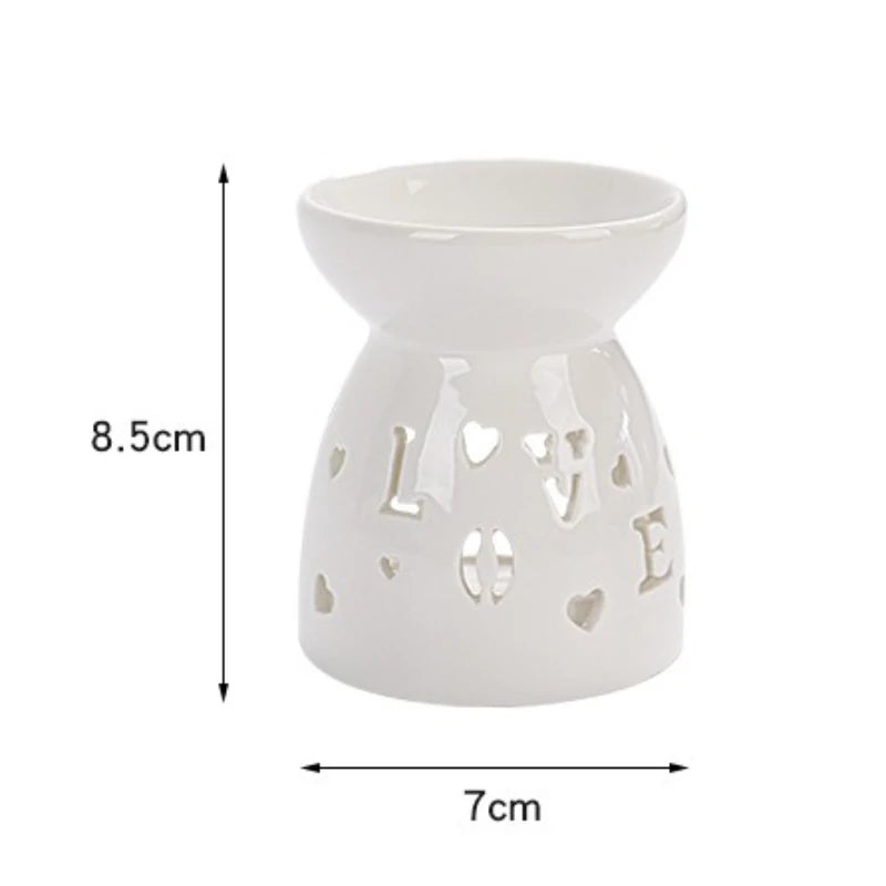 White Ceramic Incense Burner Candle Essential Oil Diffuser