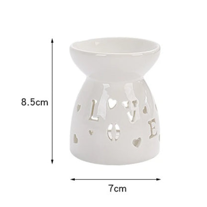 White Ceramic Incense Burner Candle Essential Oil Diffuser