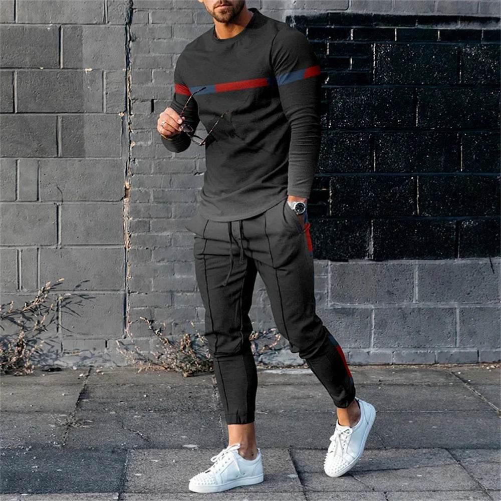 Autumn Casual Fashion 3D Print Men's Sportswear Set Long-Sleeved - Empire P.E