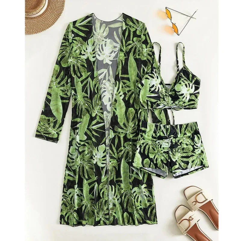 2025 Print Three-Piece Swimsuits Tankini Sets