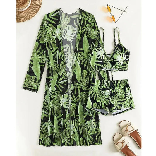 2025 Print Three-Piece Swimsuits Tankini Sets