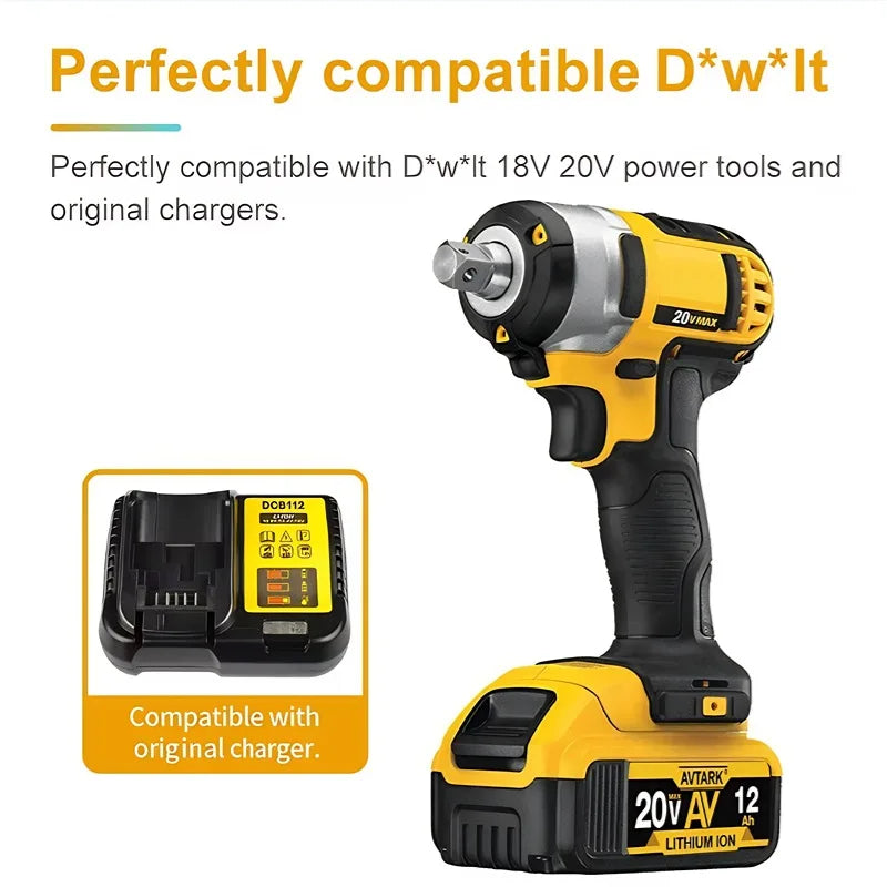 Replacement 20V Battery 12AH Rechargeable Lithium-ion Battery for DEWALT 20V Flexvolt DCB200 DCB201 DCB206 - Empire P.E