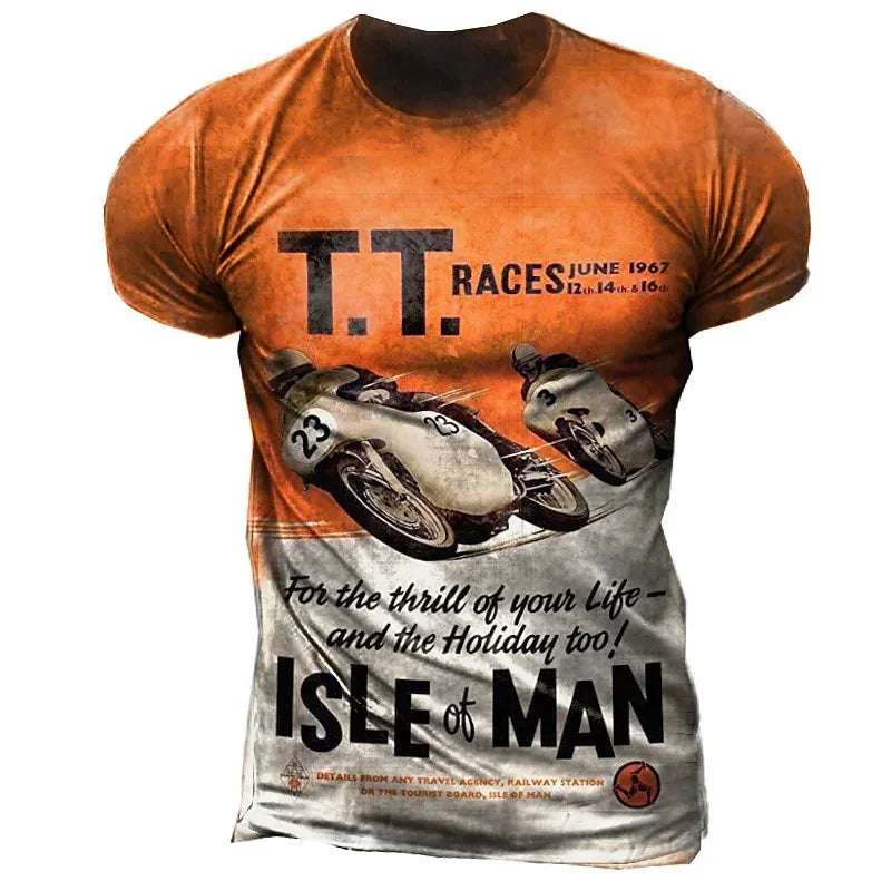 Men Vintage Motorcycle T Shirt 3d Print - Empire P.E