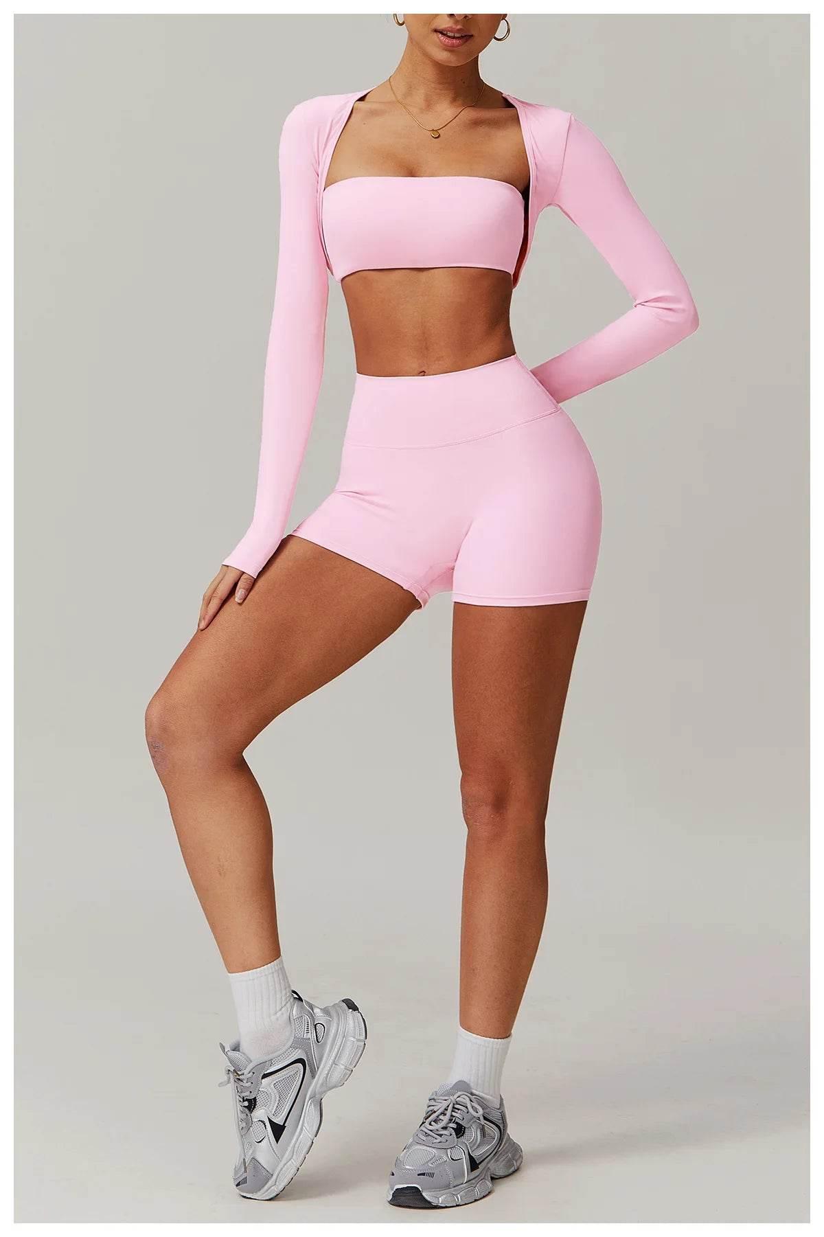 New Women Yoga Shorts High Waist Beautiful Buttocks Gym Sexy Feel V-shaped Shorts Sports Fitness Tights Push up Run Leggings - Empire P.E