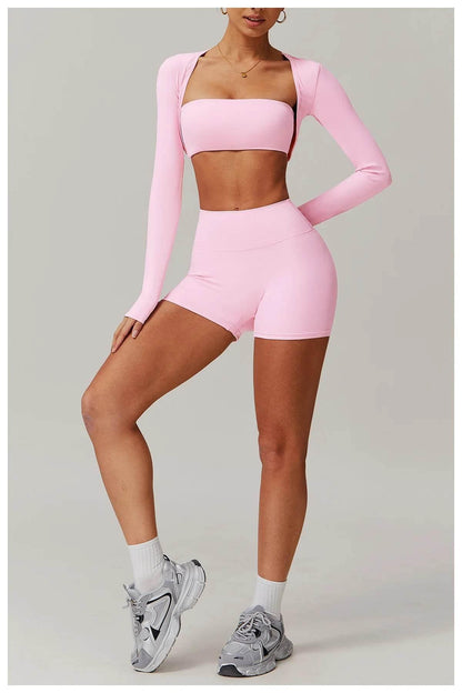 New Women Yoga Shorts High Waist Beautiful Buttocks Gym Sexy Feel V-shaped Shorts Sports Fitness Tights Push up Run Leggings - Empire P.E