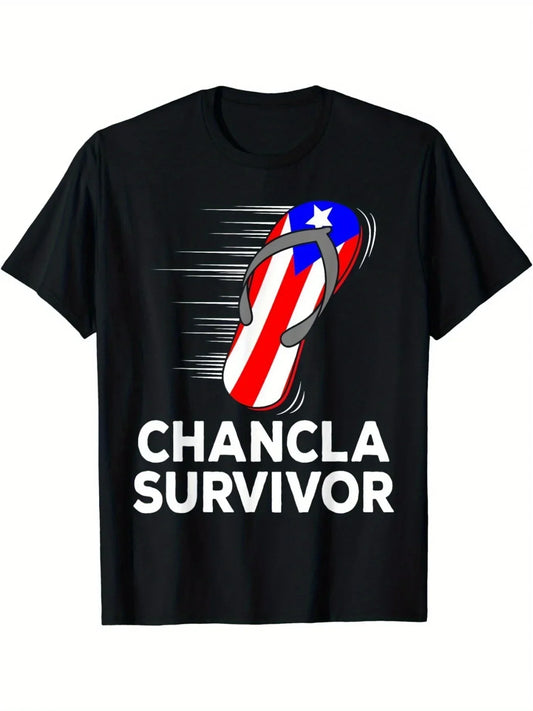 Men's Chancla Survivor Print T-Shirts Mens Trendy High-Quality Cotton Comfortable and Stylish Tees for Male Designer T Shirts - Empire P.E