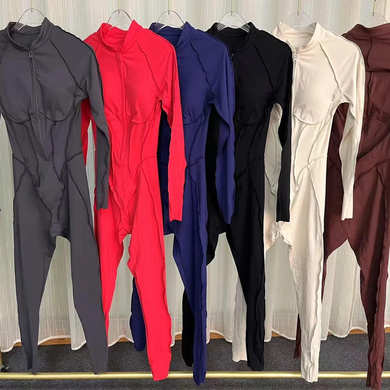 Pad Yoga Jumpsuit Short Sleeve Zipper Sports Wear Gym Fitness - Empire P.E
