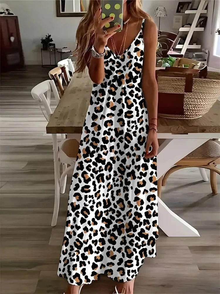 Sleeveless Vest Dress 2024 Summer V-Neck Ladies Loose Halter Dress - Empire P.E