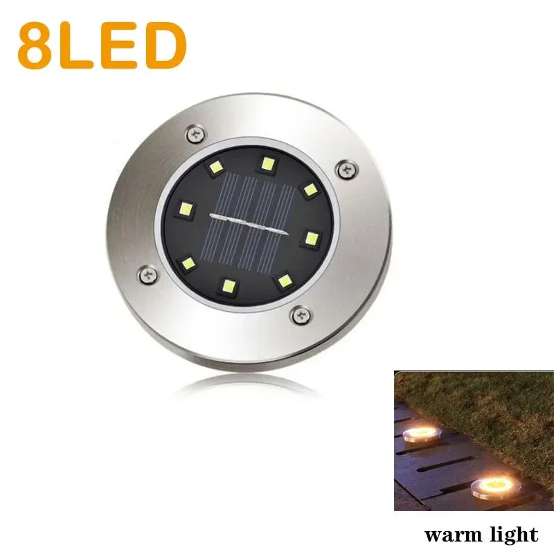 8/20LED Solar Power Disk Light Outdoor Garden Solar Underground Light - Empire P.E
