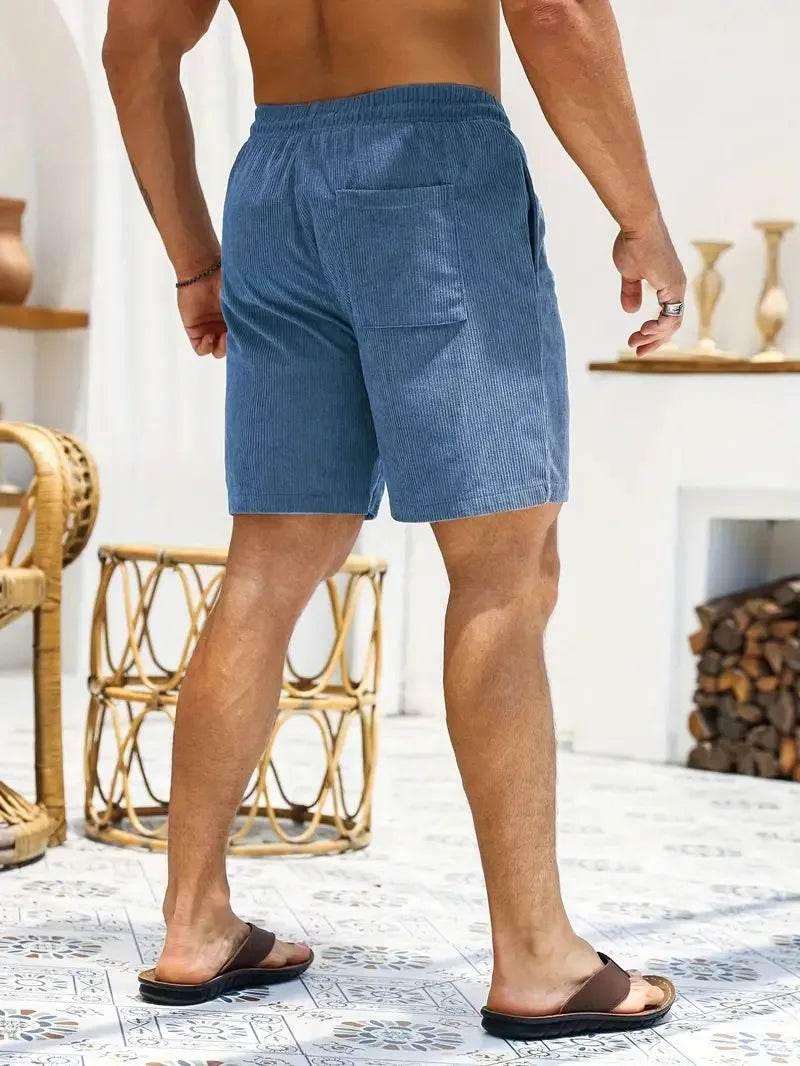 Men's new solid colour lace-up sweatpants shorts - Empire P.E