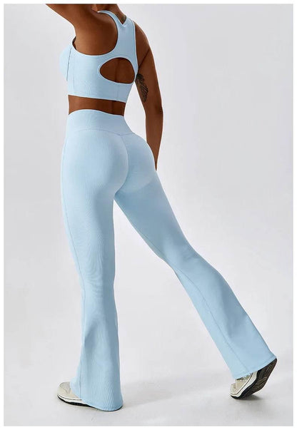 2PCS Seamless Yoga Set Gym Clothes Sportswear Yoga Suits For Women Fitness Rib Tracksuits Sports Bra Gym Leggings Sports Suits - Empire P.E
