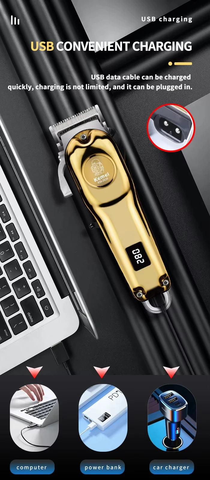Kemei KM-2628 KM-678 KM-2024 Professional Electric Hair Clippers Rechargeable - Empire P.E