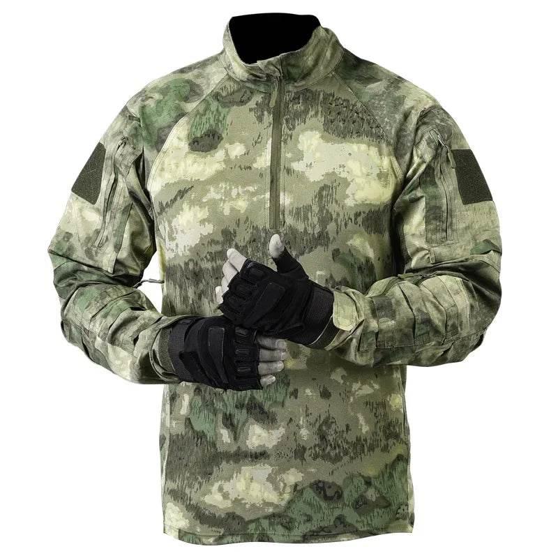 Tactical Shirts Combat Shirt Men Clothing Long Sleeve T-Shirts Breathable Airsoft T-shirt Camo Quick-dry Paintball T-Shirt Tops - Empire P.E