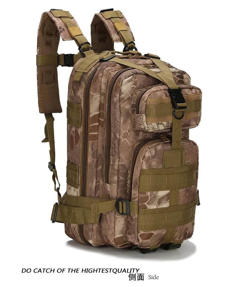 Men's Classic Tactical Backpack Travel Sports Camouflage Bag Outdoor Climbing Hunting Backpack Fishing Hiking Nylon 3P Pack Bag - Empire P.E