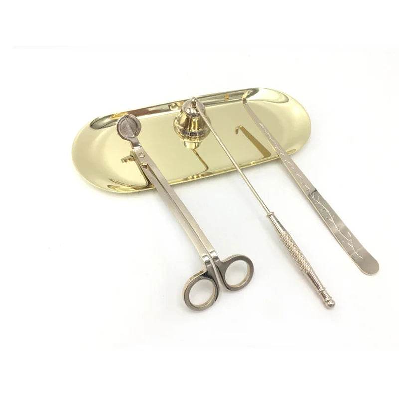 4Pcs/set Candle Wick Trimmer Scissors Extinguisher Hooks Candle Accessories