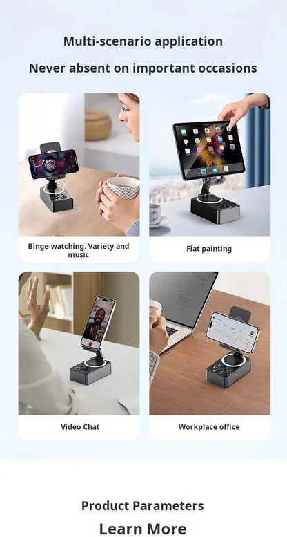 New Cell Phone Holder Stand With Bluetooth Speaker Adjustable Desktop Live Lazy Tablet Bracket Support Portable Wireless Speaker - Empire P.E