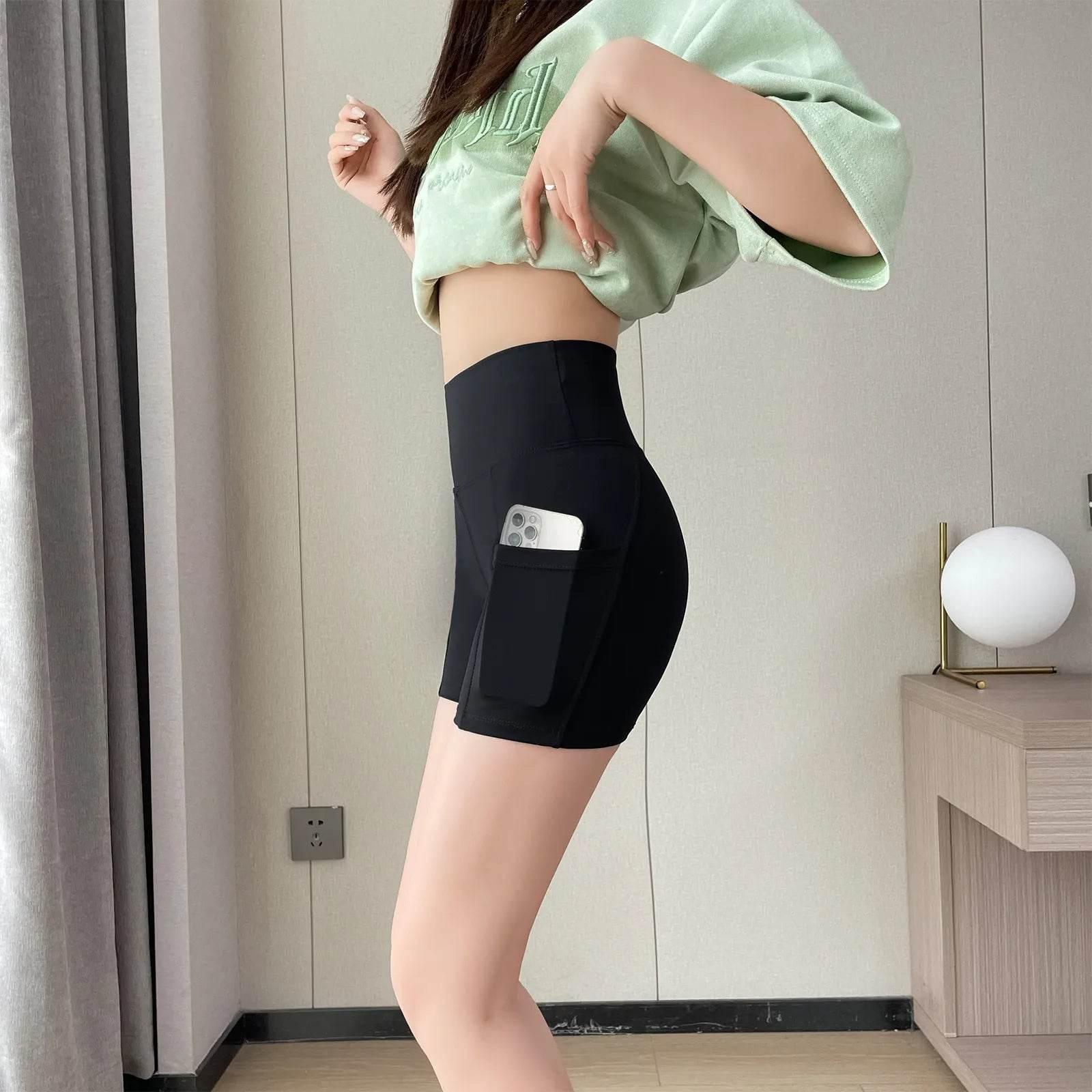 Women Sports Short Yoga Shorts High Waist Breathable Soft Fitness Tight Women Yoga Legging Shorts Cycling Athletic Gym Shorts - Empire P.E