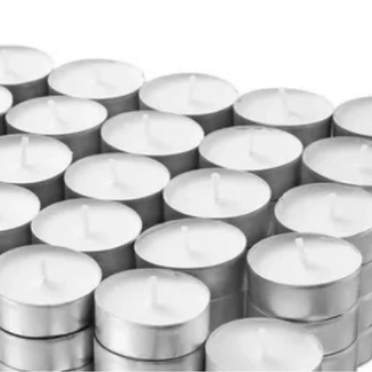 100 Packs Unscented Tea Lights Candles 4 Hour Smokeless