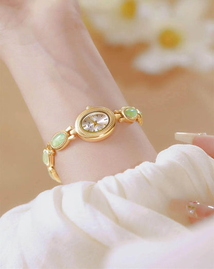 UTHAI Women's Watch Ladies Bracelet Luxury Brand Waterproof Retro Natural Dongling Stone Hotan Jade Advanced Chain Watches Gift - Empire P.E