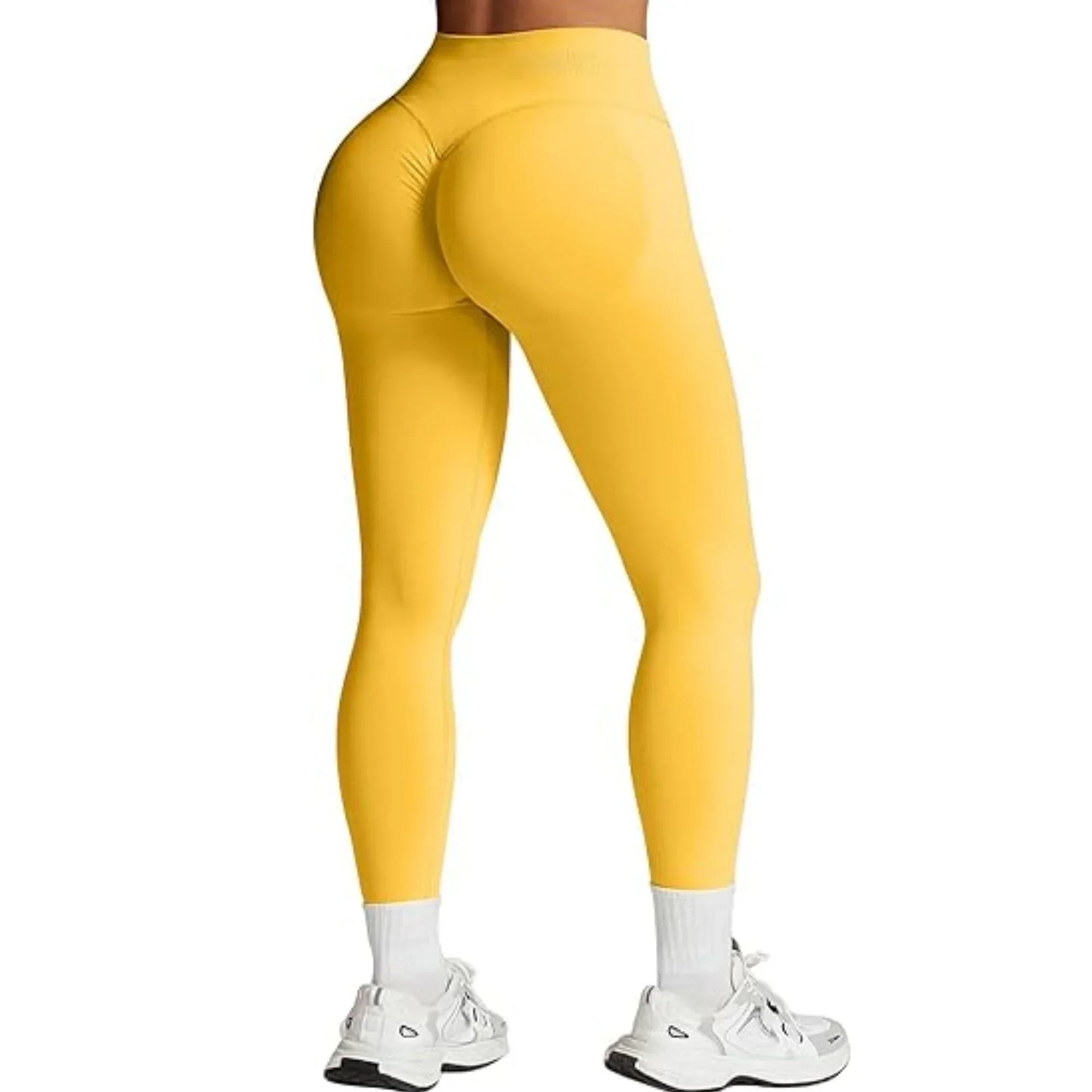 Seamless Women Solid Waist Yoga Pants - Empire P.E
