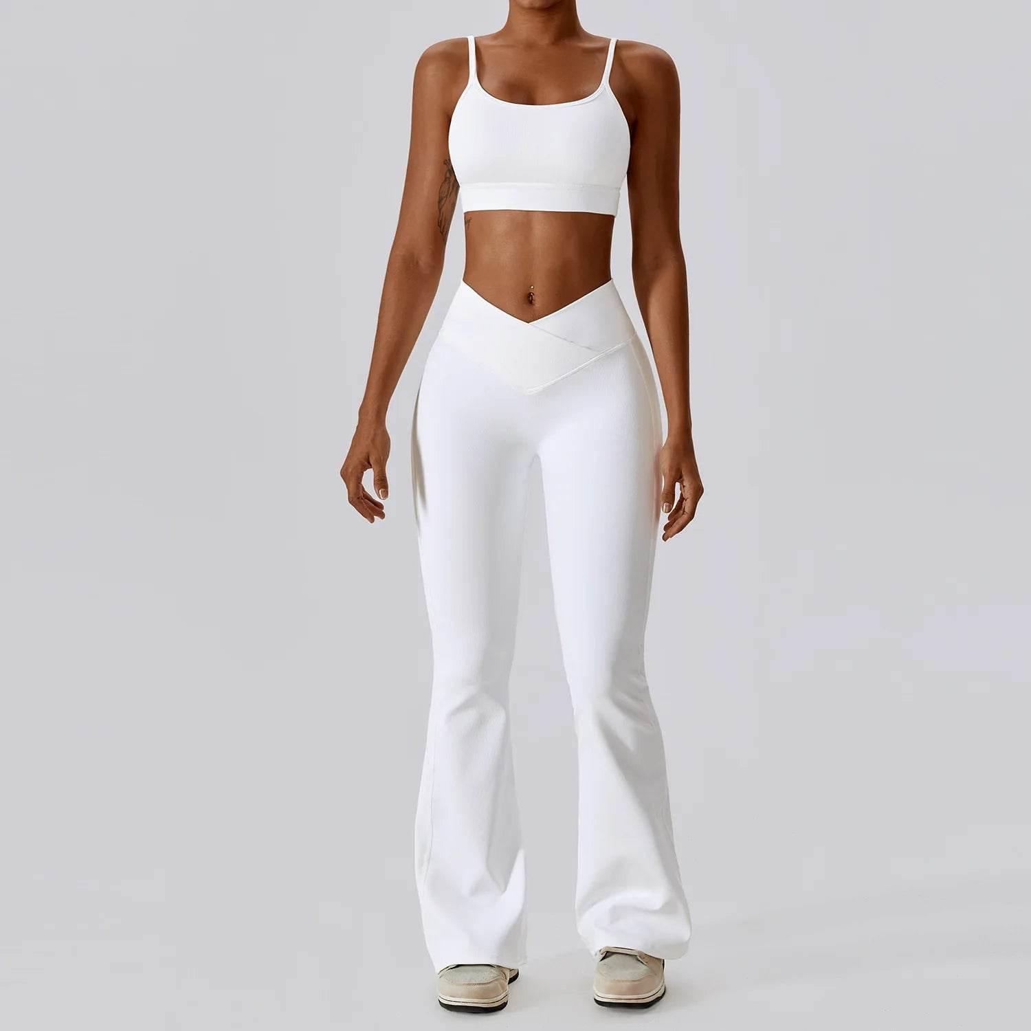 2PCS Seamless Yoga Set Gym Clothes Sportswear Yoga Suits For Women Fitness Rib Tracksuits Sports Bra Gym Leggings Sports Suits - Empire P.E