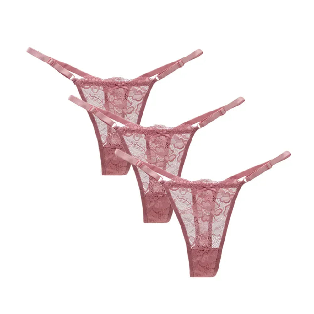 3PCS Adjustable Sexy Transparent Thong Panties - Empire P.E