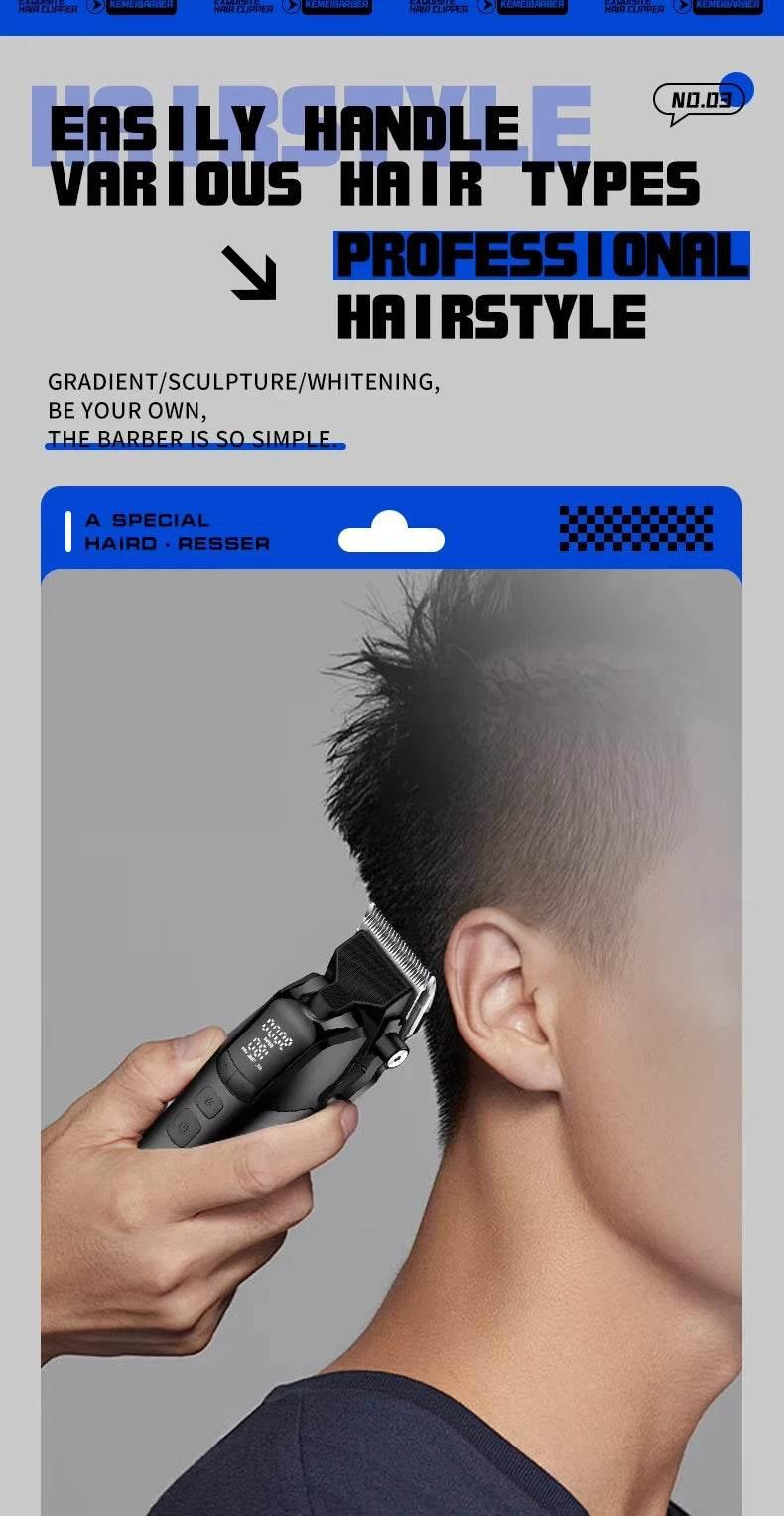 Kemei KM-1858 9000RPM 10W Hair Clipper,KM-264 Rechargeable Electric Trimmer,Original KM-T95 Shaver For Men Barber Clippers Kit - Empire P.E