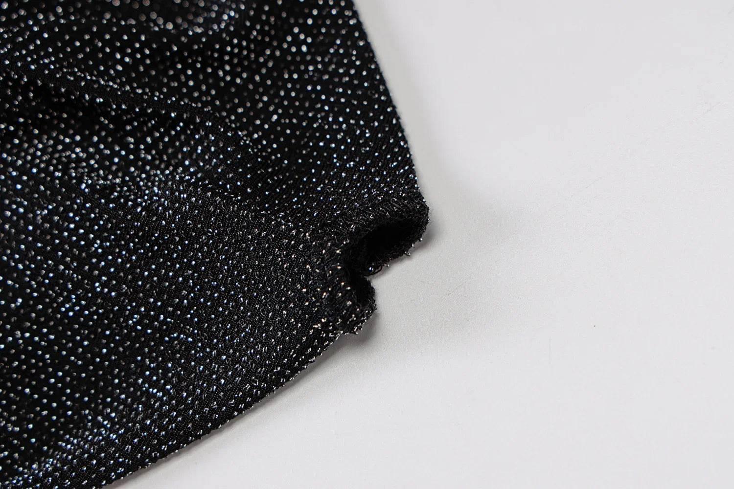 Sequins Silk Jumpsuits With Headwear 2024 Autumn Women Sexy Turtleneck Backless Long Sleeve Skinny Overalls Party Club Rompers - Empire P.E
