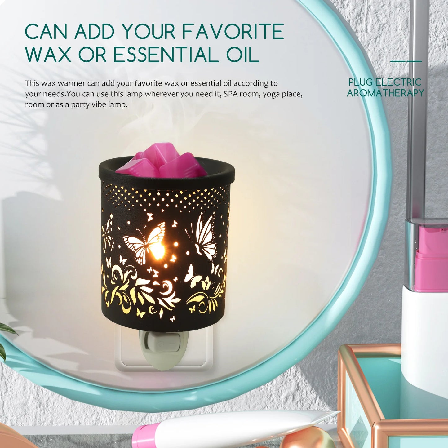 Metal Plug In Wax Warmer Electric Burner Scented Oil Night Lamp