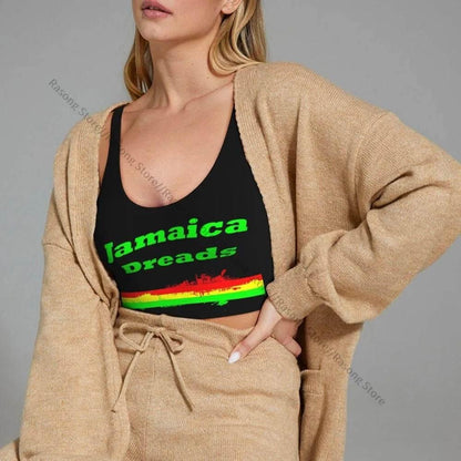 Sports Bra Women Running Yoga Clothes Vest Jamaica Kingdom Flag Gathering Fitness Vest - Empire P.E