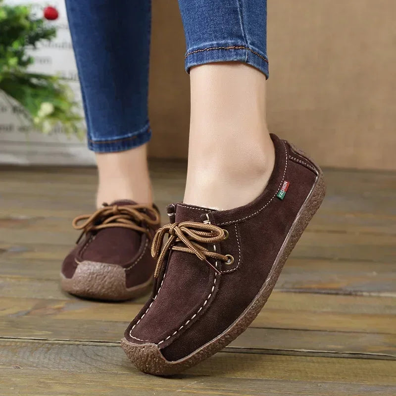 New Arrival Women Casual Shoes 2025 Suede Leather Flats - Empire P.E