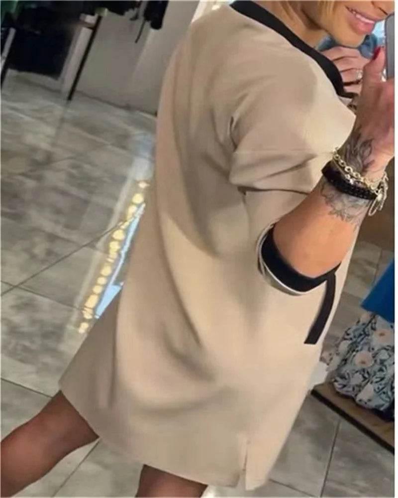 Plus-size women's autumn and winter pure color zipper long sleeve - Empire P.E