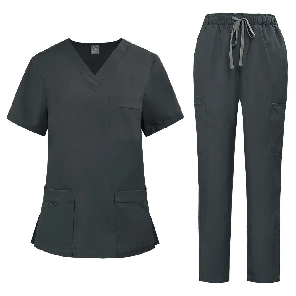 Uniform Unisex Elastic Scrubs Top Pants 2-piece Set - Empire P.E