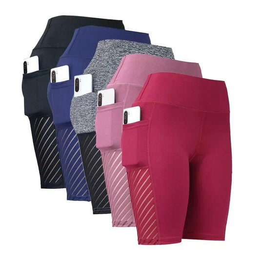 Women's Gym Running Shorts Yoga Shorts Women High Waist Push Up Legging with Pocket Yoga Fitness Workout Leggings Sport Shorts - Empire P.E