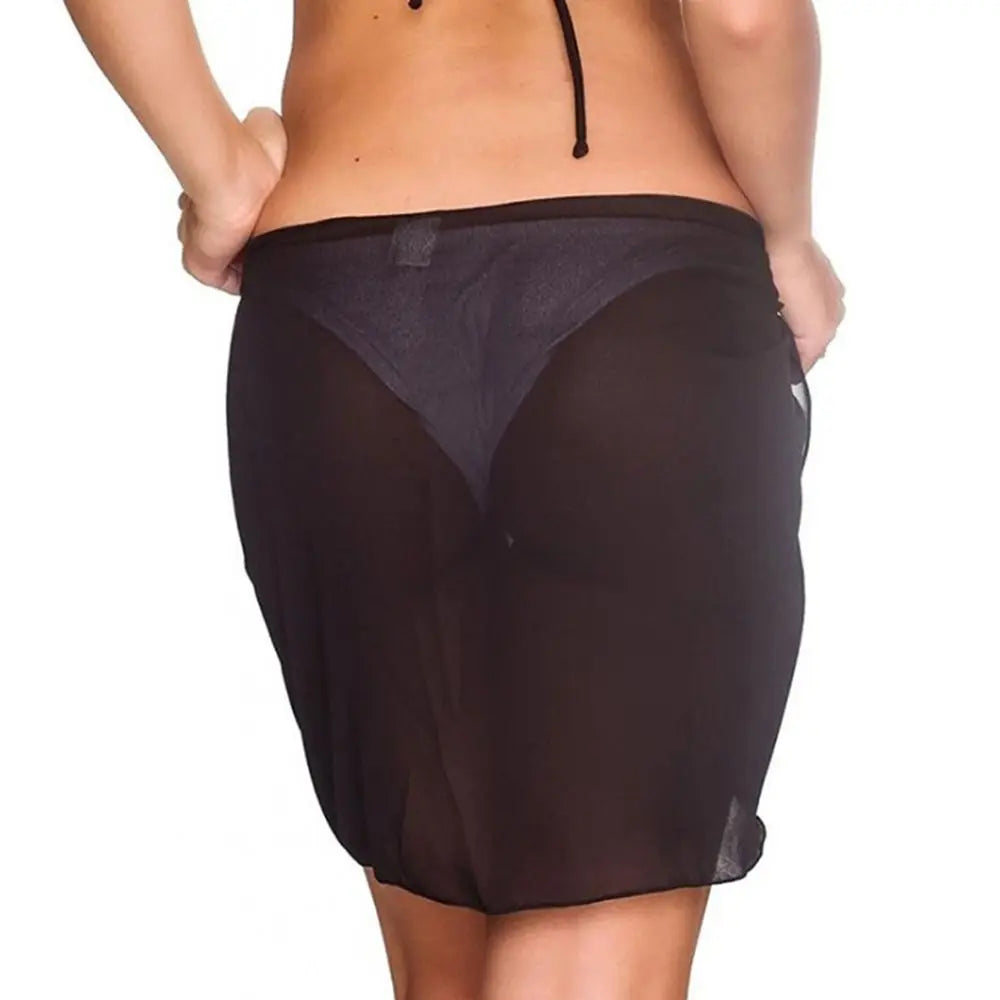 Women's Summer Beach Sarong Coverup Bikini Wrap Sheer Short Skirt