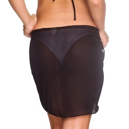 Women's Summer Beach Sarong Coverup Bikini Wrap Sheer Short Skirt